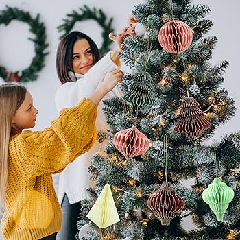 Amazon.com: ZEYGC 7PCS Hanging Honeycomb Paper Ornaments